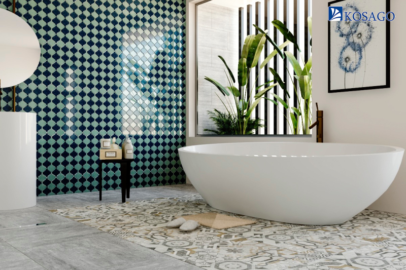 Gạch mosaic gốm phòng tắm