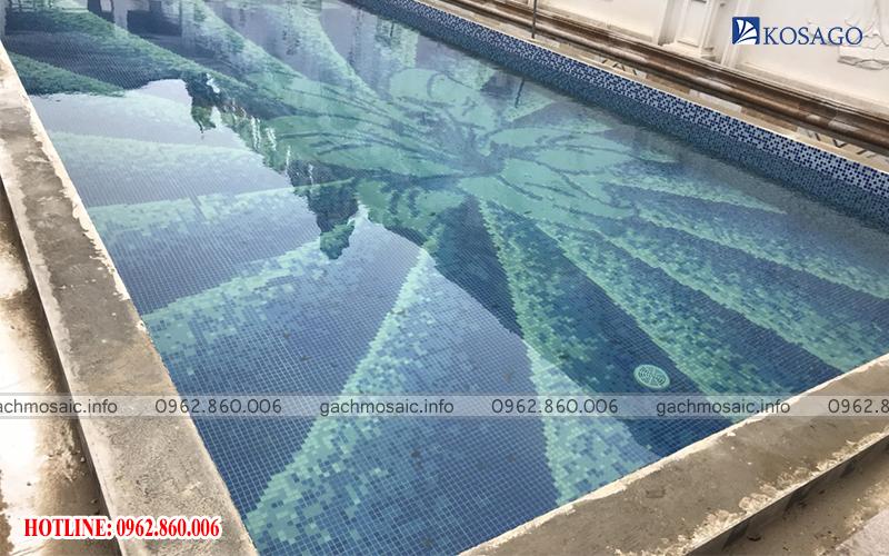 Kosago hoàn thiện công trình bể bơi ốp lát gạch mosaic - Anh Thuận,Nghệ An