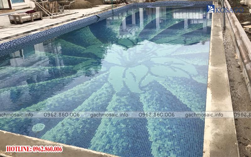 Kosago hoàn thiện công trình bể bơi ốp lát gạch mosaic - Anh Thuận,Nghệ An