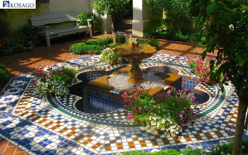 Trang trí sân vườn với gạch mosaic