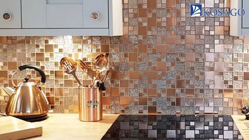Gạch mosaic ốp tường bếp