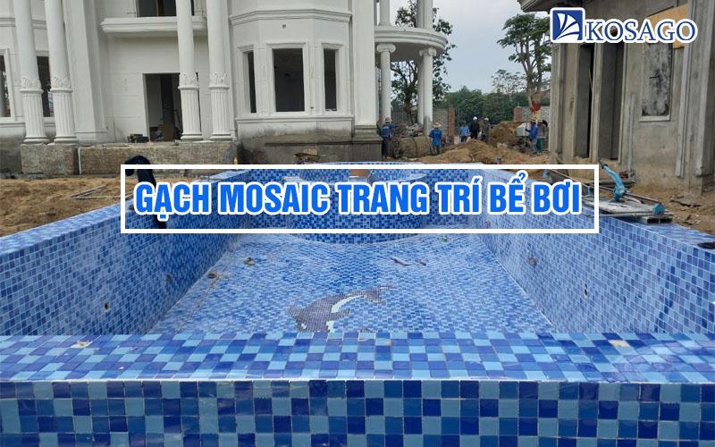 Gạch mosaic ốp bể bơi
