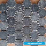 Gạch Mosaic lục giác đen sần MSD0012 - Gachmosaic.info