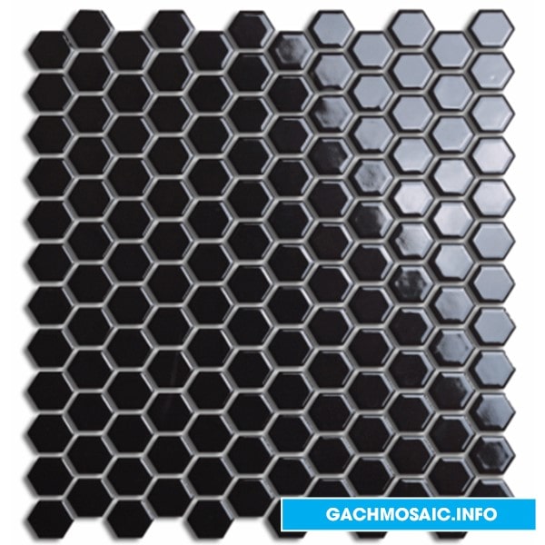 Gạch mosaic gốm sứ men bóng đen MGTT024