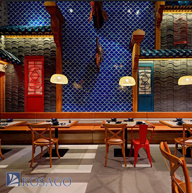 Ứng dụng của gạch mosaic vả cá trong cửa hàng, nhà hàng